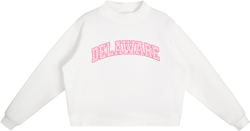 White Delaware mock neck sweatshirt