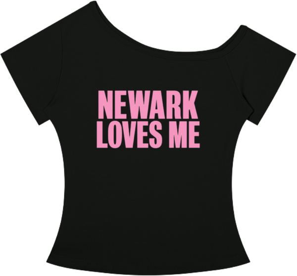 Black Newark Loves Me baby tee