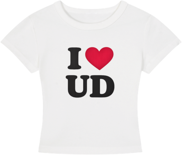White I heart UD baby tee